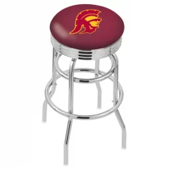 Holland Bar Stool Co. 30" Chrome 2-Ring USC Trojans Swivel Bar Stool, Accent Ring