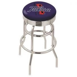 Holland Bar Stool Co. 30" Chrome 2-Ring Tulsa Swivel Bar Stool, Accent Ring