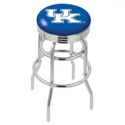 Holland Bar Stool Co. 30" Chrome 2-Ring Kentucky "UK" Swivel Bar Stool, Accent Ring