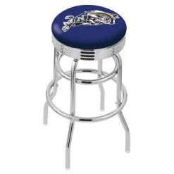 Holland Bar Stool Co. 30" Chrome 2-Ring US Naval Academy NAVY Swivel Bar Stool, Accent Ring