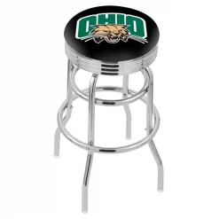 Holland Bar Stool Co. 30" Chrome 2-Ring Ohio University Swivel Bar Stool, Accent Ring
