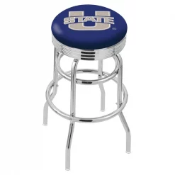 Holland Bar Stool Co. 30" Chrome 2-Ring Utah State Swivel Bar Stool, Accent Ring