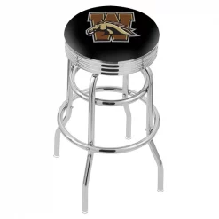 Holland Bar Stool Co. 30" Chrome 2-Ring Western Michigan Swivel Bar Stool, Accent Ring