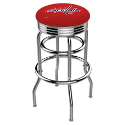 Holland Bar Stool Co. 30" Chrome 2-Ring Washington Capitals Swivel Bar Stool, Accent Ring