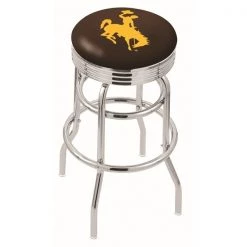 Holland Bar Stool Co. 25" Chrome 2-Ring Wyoming Swivel Bar Stool, Accent Ring