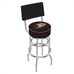 Holland Bar Stool Co. 30" Chrome 2-Ring Anaheim Ducks Swivel Bar Stool, Back