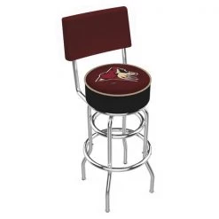 Holland Bar Stool Co. 25" Chrome 2-Ring Arizona Coyotes Swivel Bar Stool, Back