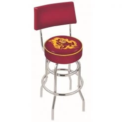 Holland Bar Stool Co. 25" Chrome 2-Ring Arizona State Swivel Bar Stool, Back, Sparky Logo