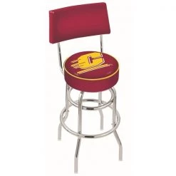 Holland Bar Stool Co. 25" Chrome 2-Ring Central Michigan Swivel Bar Stool, Back