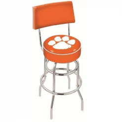 Holland Bar Stool Co. 30" Chrome 2-Ring Clemson Swivel Bar Stool, Back