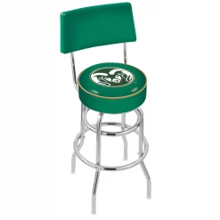 Holland Bar Stool Co. 30" Chrome 2-Ring Colorado State Swivel Bar Stool, Back