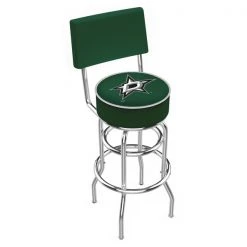 Holland Bar Stool Co. 30" Chrome 2-Ring Dallas Stars Swivel Bar Stool, Back