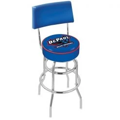 Holland Bar Stool Co. 30" Chrome 2-Ring DePaul Swivel Bar Stool, Back