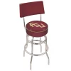 Holland Bar Stool Co. 25" Chrome 2-Ring Florida State (Script) Swivel Bar Stool, Back