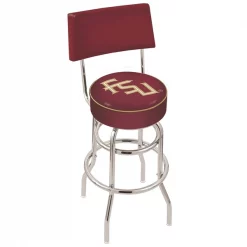 Holland Bar Stool Co. 30" Chrome 2-Ring Florida State (Script) Swivel Bar Stool, Back