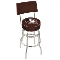Holland Bar Stool Co. 30" Chrome 2-Ring Florida State (Head) Swivel Bar Stool, Back