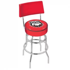 Holland Bar Stool Co. 25" Chrome 2-Ring Georgia "Bulldog" Swivel Bar Stool, Back