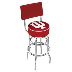 Holland Bar Stool Co. 25" Chrome 2-Ring Indiana Swivel Bar Stool, Back