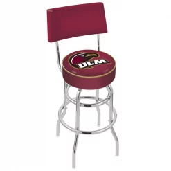 Holland Bar Stool Co. 30" Chrome 2-Ring Louisiana-Monroe Swivel Bar Stool, Back