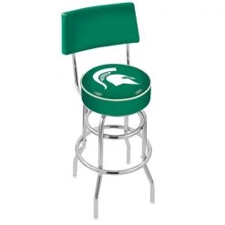 Holland Bar Stool Co. 25" Chrome 2-Ring Michigan State Swivel Bar Stool, Back