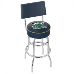 Holland Bar Stool Co. 30" Chrome 2-Ring Notre Dame Leprechaun Swivel Bar Stool, Back