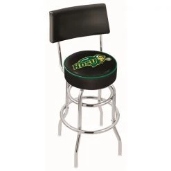 Holland Bar Stool Co. 25" Chrome 2-Ring North Dakota State Swivel Bar Stool, Back