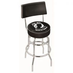 Holland Bar Stool Co. 30" Chrome 2-Ring POW/MIA Swivel Bar Stool, Back