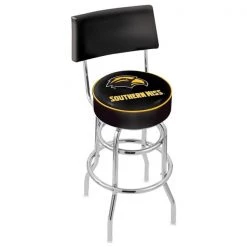 Holland Bar Stool Co. 25" Chrome 2-Ring Southern Miss Swivel Bar Stool, Back