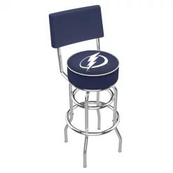 Holland Bar Stool Co. 30" Chrome 2-Ring Tampa Bay Lightning Swivel Bar Stool, Back