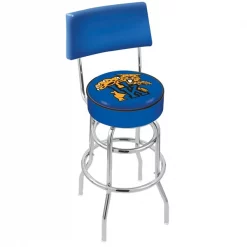 Holland Bar Stool Co. 30" Chrome 2-Ring Kentucky "Wildcat" Swivel Bar Stool, Back