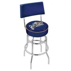 Holland Bar Stool Co. 30" Chrome 2-Ring US Naval Academy NAVY Swivel Bar Stool, Back