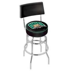 Holland Bar Stool Co. 25" Chrome 2-Ring Ohio University Swivel Bar Stool, Back