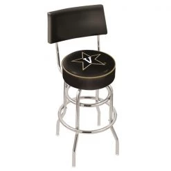 Holland Bar Stool Co. 25" Chrome 2-Ring Vanderbilt Swivel Bar Stool, Back