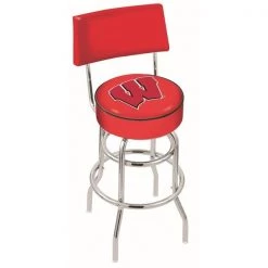 Holland Bar Stool Co. 30" Chrome 2-Ring Wisconsin "W" Swivel Bar Stool, Back