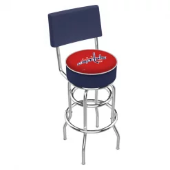 Holland Bar Stool Co. 30" Chrome 2-Ring Washington Capitals Swivel Bar Stool, Back