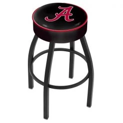 Holland Bar Stool Co. 30" 4" Alabama Cushion Seat, Blk Wrinkle Base Swivel Bar Stool