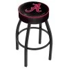 Holland Bar Stool Co. 25" 4" Alabama Cushion Seat, Blk Wrinkle Base Swivel Bar Stool