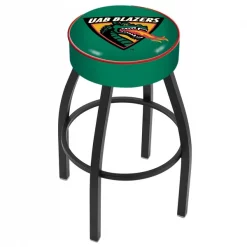 Holland Bar Stool Co. 30" 4" UAB Cushion Seat, Blk Wrinkle Base Swivel Bar Stool