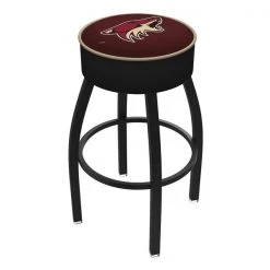 Holland Bar Stool Co. 30" 4" Arizona Coyotes Cushion Seat, Blk Wrinkle Base Swivel Bar Stool
