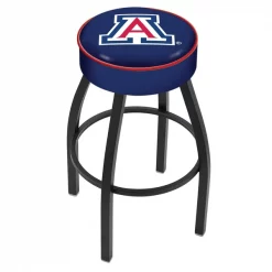 Holland Bar Stool Co. 25" 4" Arizona Cushion Seat, Blk Wrinkle Base Swivel Bar Stool
