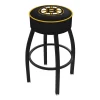 Holland Bar Stool Co. 30" 4" Boston Bruins Cushion Seat, Blk Wrinkle Base Swivel Bar Stool