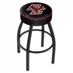 Holland Bar Stool Co. 25" 4" Boston College Cushion Seat, Blk Wrinkle Base Swivel Bar Stool