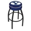 Holland Bar Stool Co. 30" 4" Brigham Young Cushion Seat, Blk Wrinkle Base Swivel Bar Stool