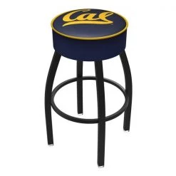 Holland Bar Stool Co. 30" 4" Cal Cushion Seat, Blk Wrinkle Base Swivel Bar Stool