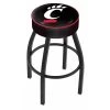 Holland Bar Stool Co. 25" 4" Cincinnati Cushion Seat, Blk Wrinkle Base Swivel Bar Stool