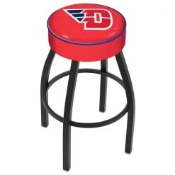 Holland Bar Stool Co. 25" University of Dayton Cushion Seat, Blk Wrnkl Base Swivel Bar Stool