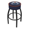 Holland Bar Stool Co. 25" 4" Edmonton Oilers Cushion Seat, Blk Wrinkle Base Swivel Bar Stool