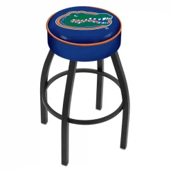 Holland Bar Stool Co. 25" 4" Florida Cushion Seat, Blk Wrinkle Base Swivel Bar Stool