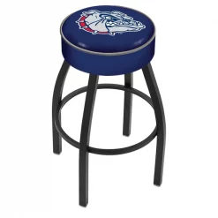 Holland Bar Stool Co. 30" 4" Gonzaga Cushion Seat, Blk Wrinkle Base Swivel Bar Stool