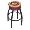 Holland Bar Stool Co. 25" Indian Motorcycle Cushion Seat, Blk Wrinkle Base Swivel Bar Stool